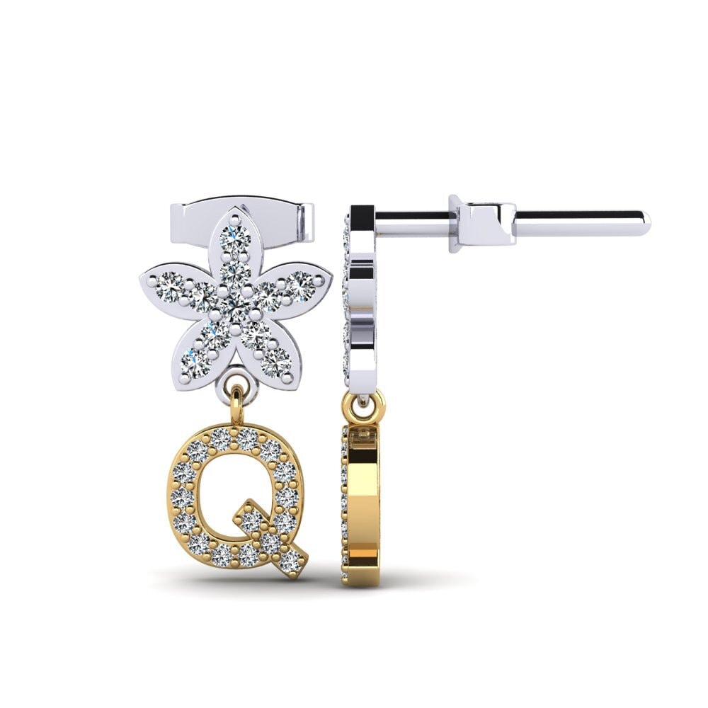 14ct White & Yellow Gold Women's Earring Miori Q