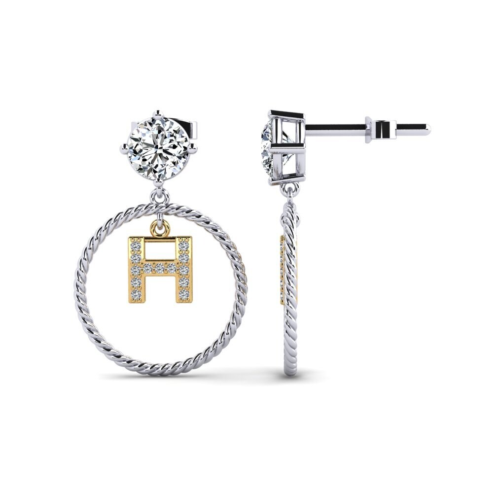 14ct White & Yellow Gold Women's Earring Noss H