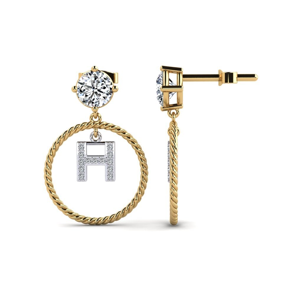 14ct Yellow & White Gold Women's Earring Noss H