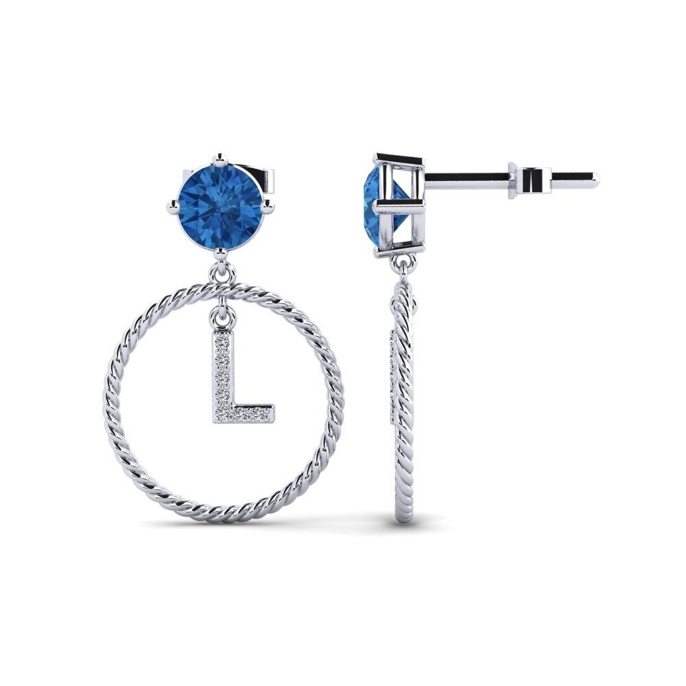 Dark Blue Zirconia Women's Earring Noss L