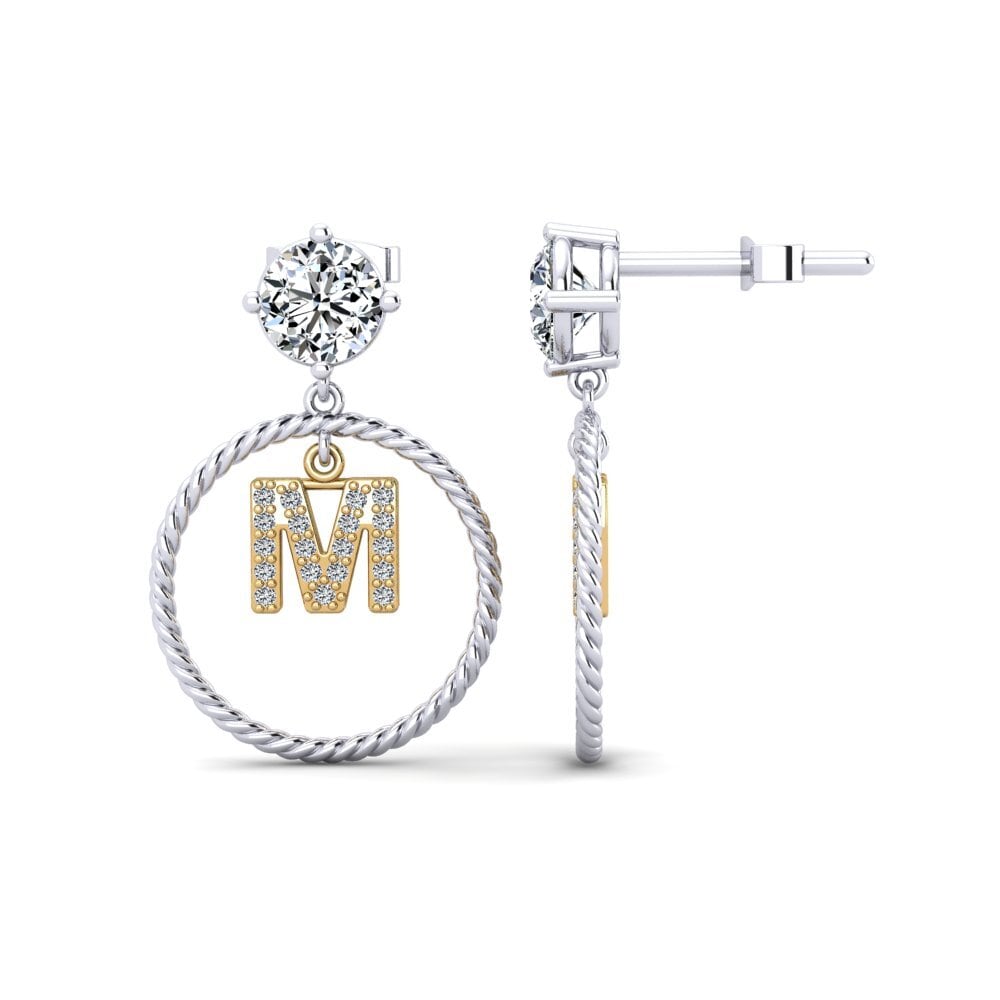 14ct White & Yellow Gold Women's Earring Noss M