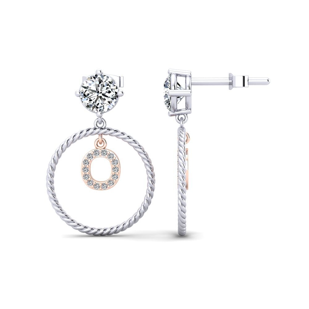 14ct White & Rose Gold Women's Earring Noss O