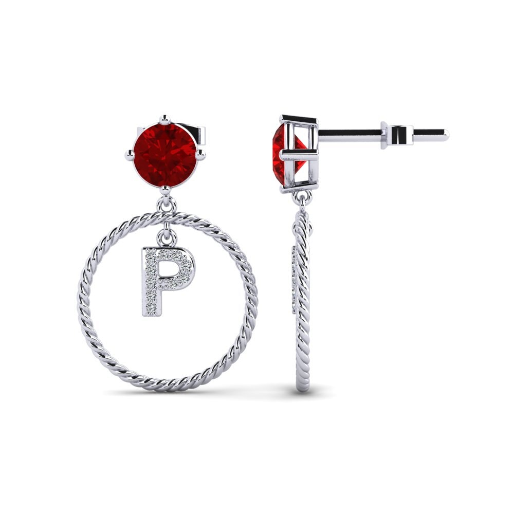 Ruby (Lab Created) Women's Earring Noss P