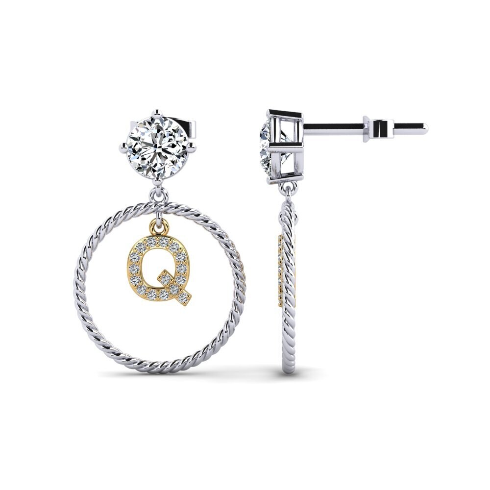 14ct White & Yellow Gold Women's Earring Noss Q