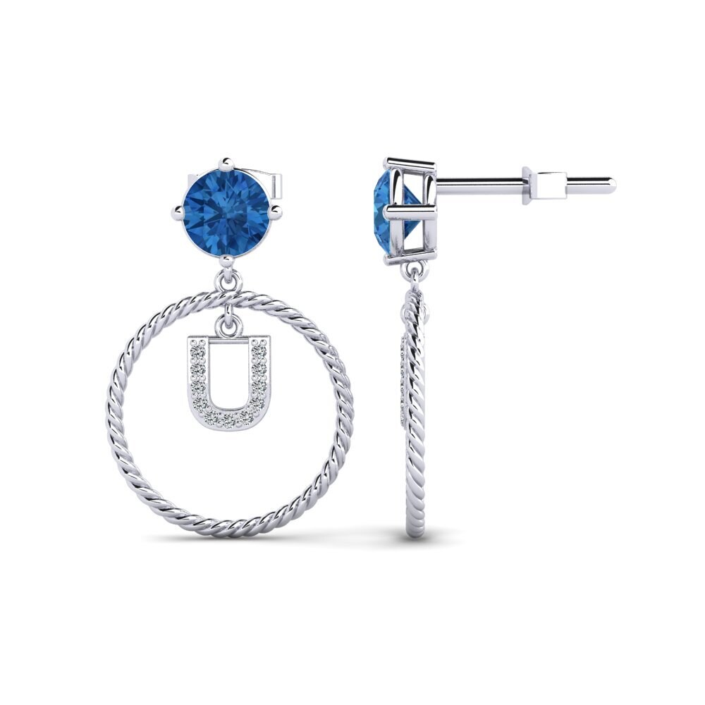 Dark Blue Zirconia Women's Earring Noss U