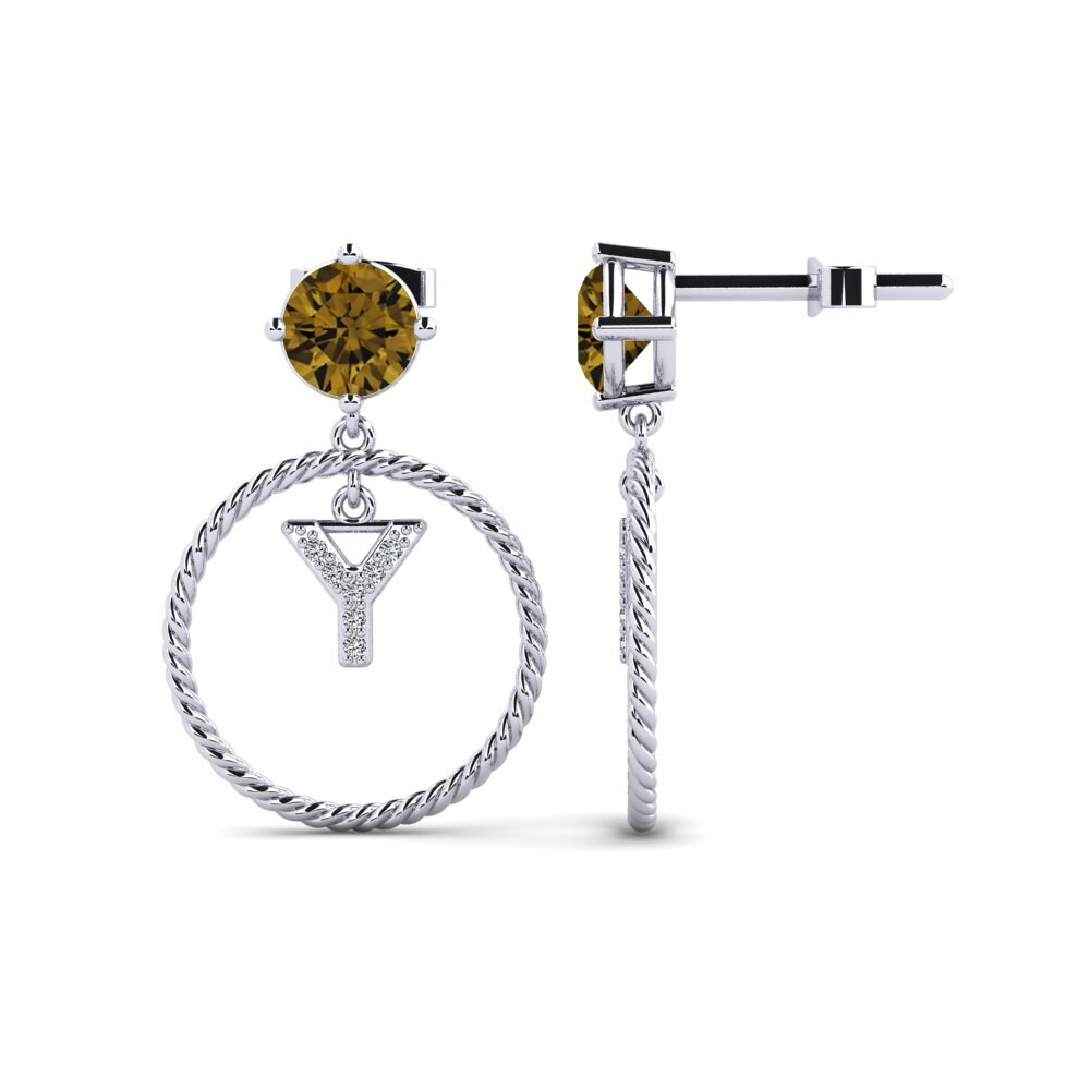 Brown Zircon Women's Earring Noss Y