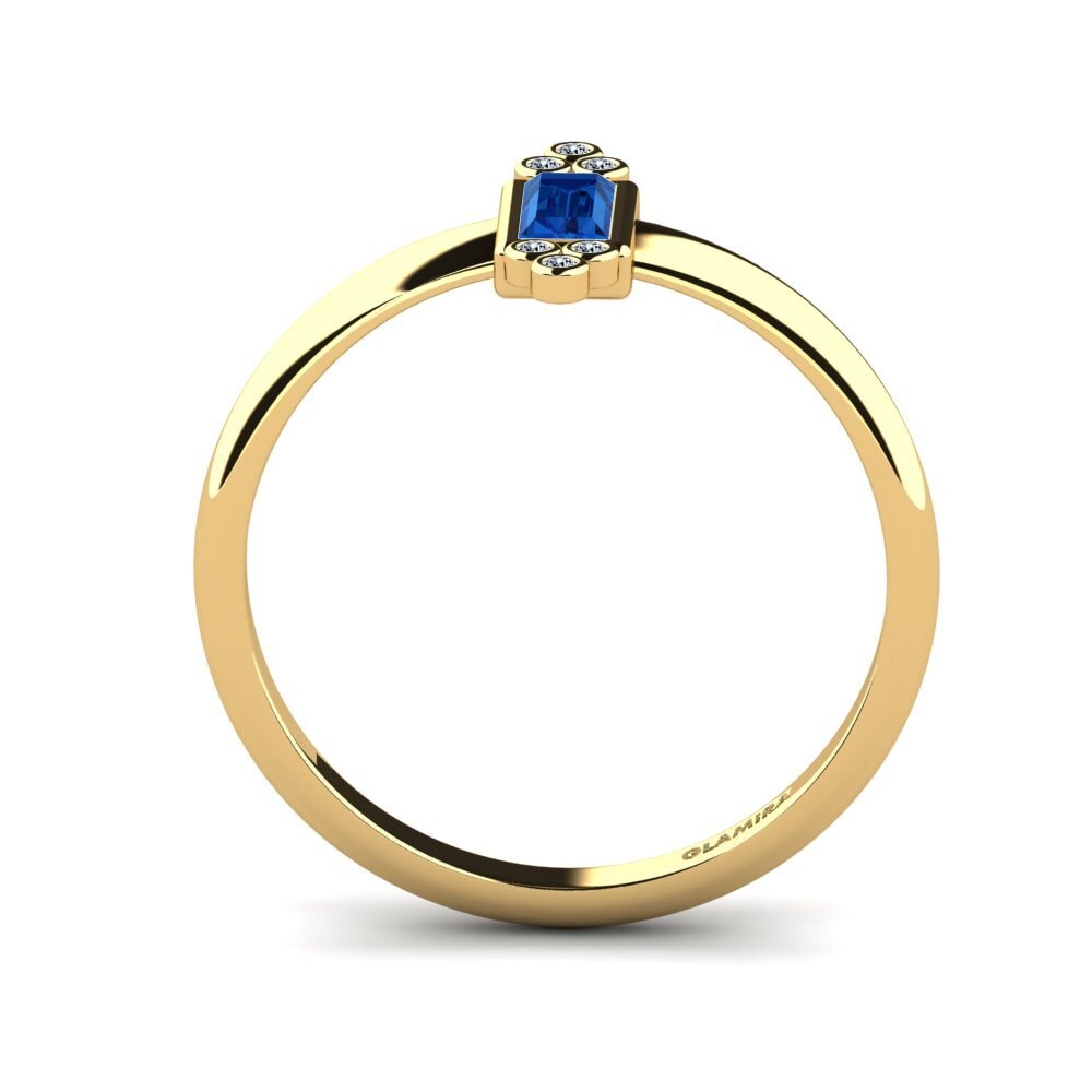 Dark Blue Zirconia Engagement Ring Animale