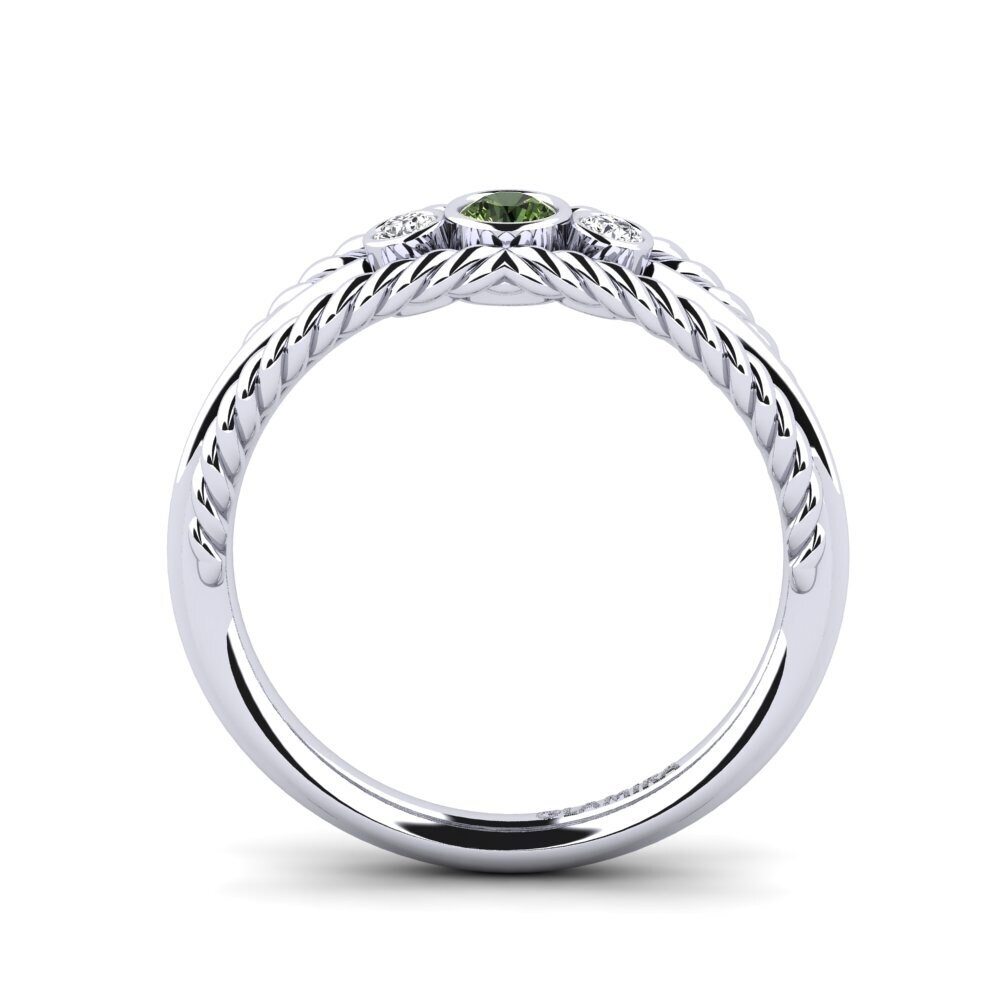 Zafiro Verde Anillo de compromiso Audry