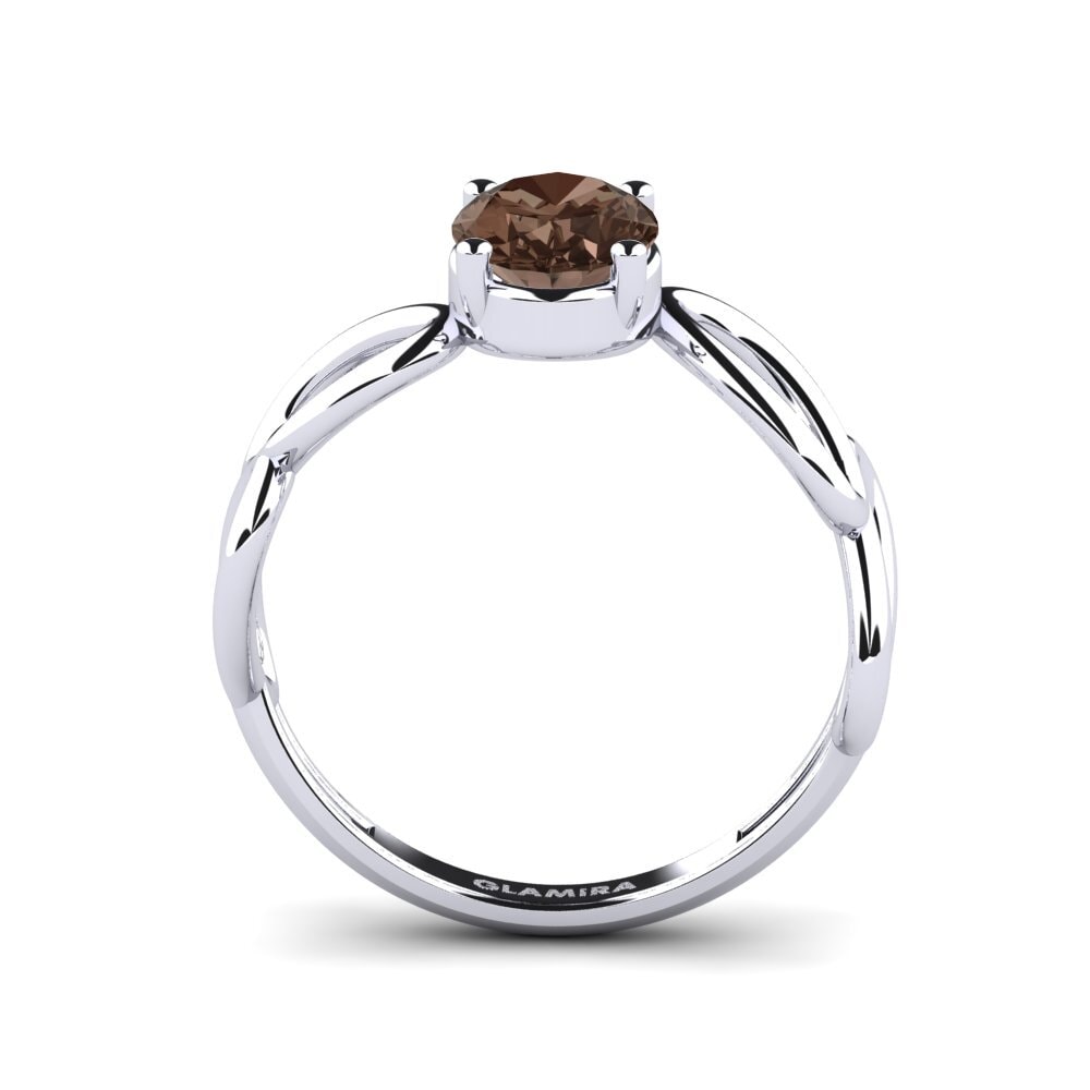 Quartzo fumé Anel de Noivado Cotrechamp