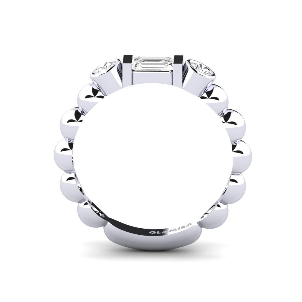 Weißer Saphir Ring Cyclisme