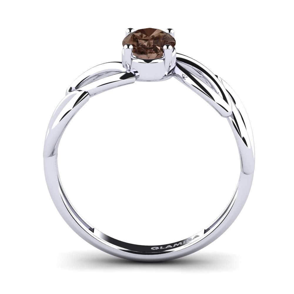Quartzo fumé Anel de Noivado Demoiselle