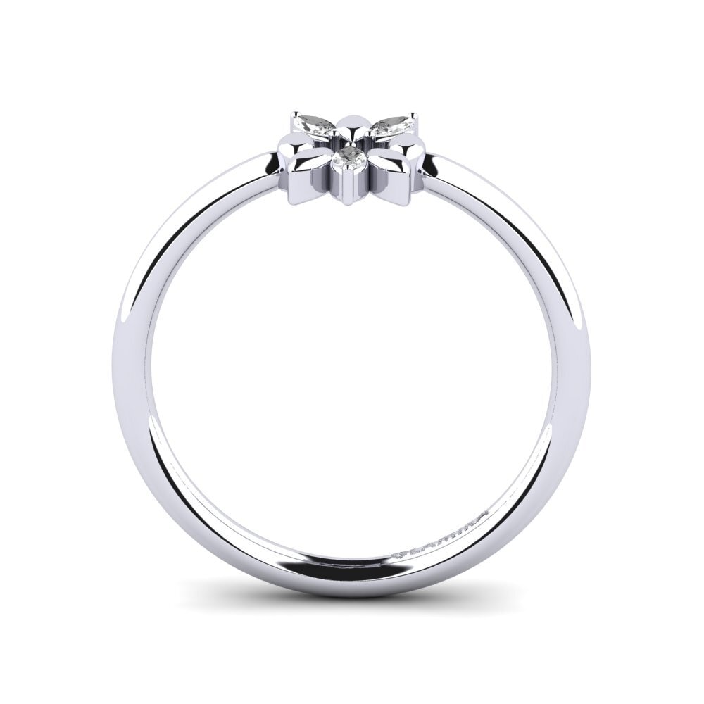 Zafiro blanco Anillo Deplier