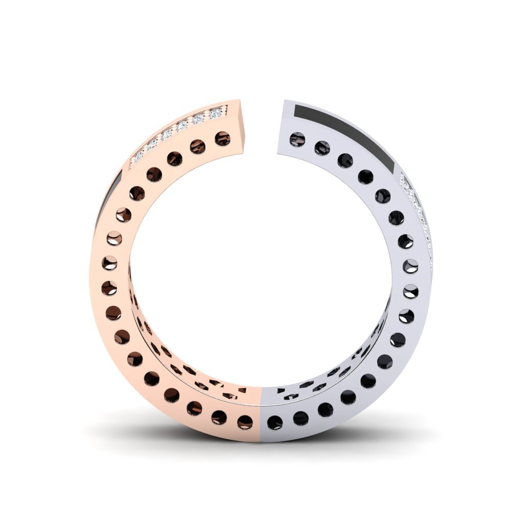 Or Rose& Blanc 14k Bague Hydratante