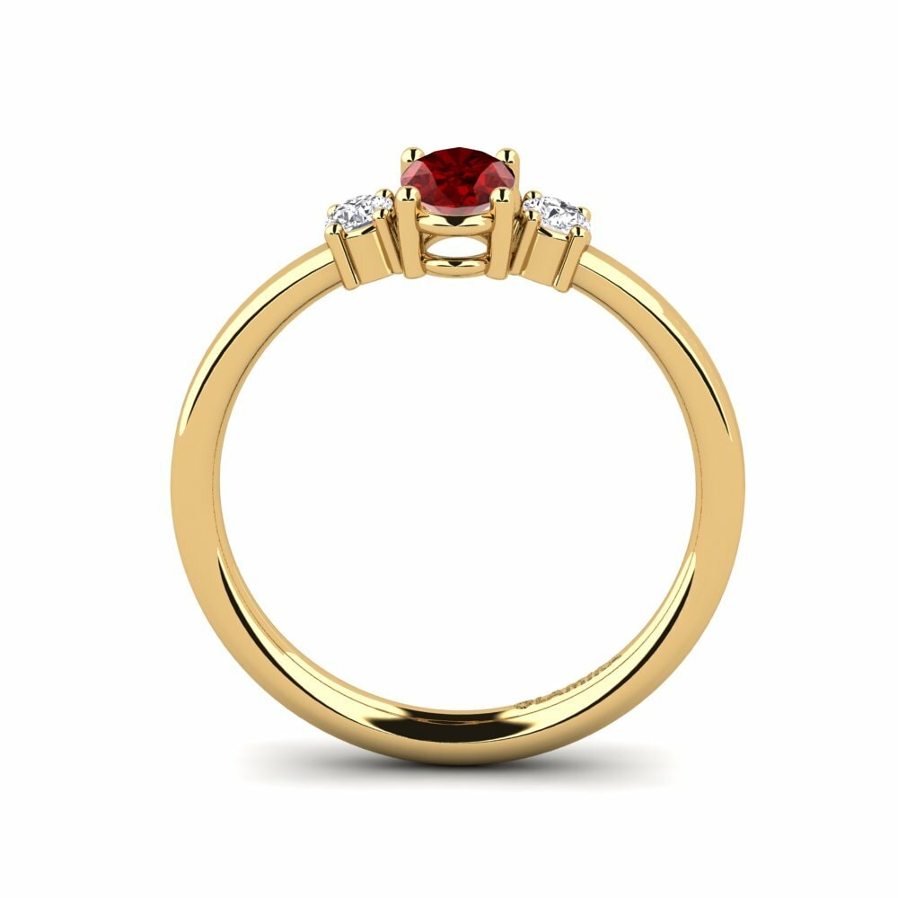 Ruby (Lab Created) Engagement Ring Multipla