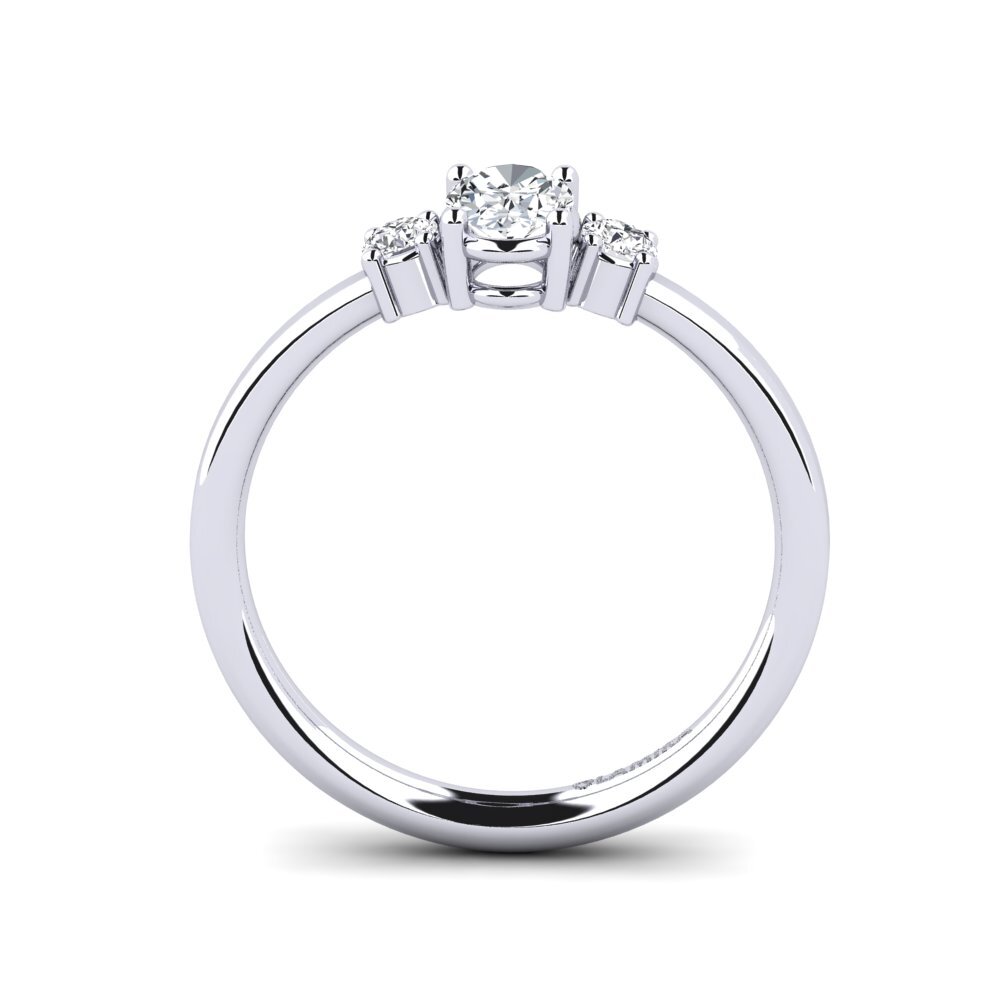 White Silver White Zircon Engagement Ring Multipla