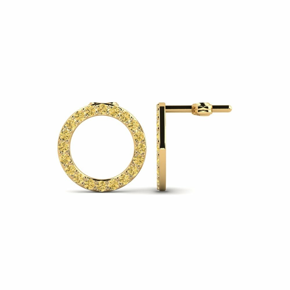 Boucle d'oreille femme Deviera O Diamant Jaune