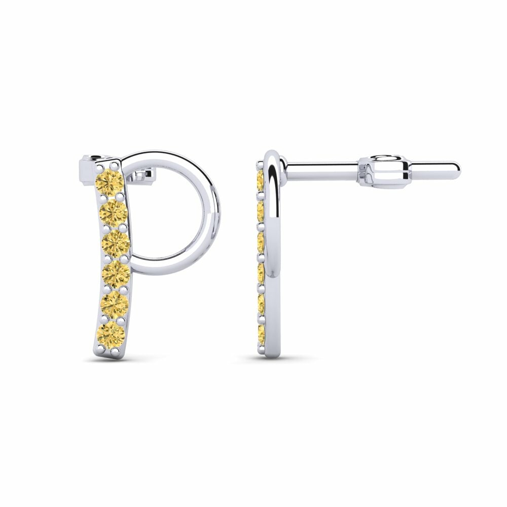 Boucle d'oreille femme Deviera P Diamant Jaune