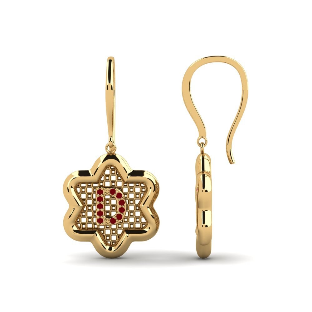 Red Zirconia Women's Earring Girandole D