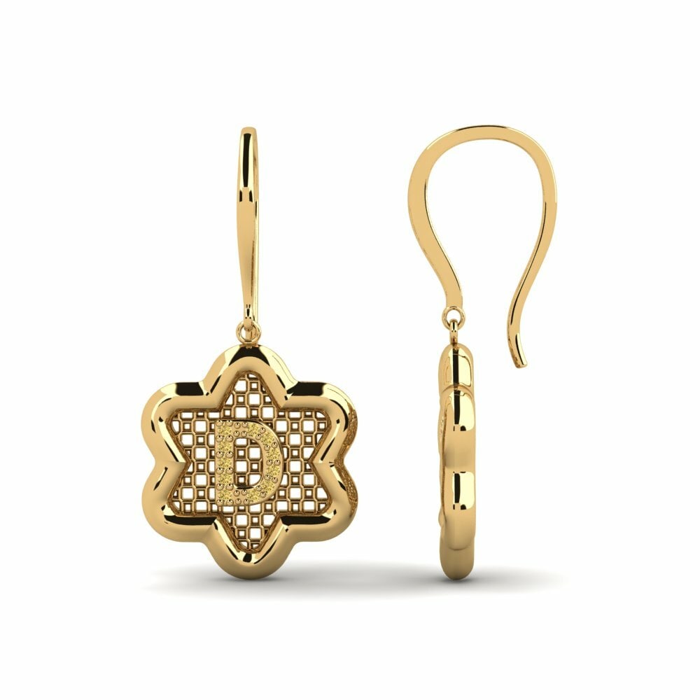 Diamante Amarillo Pendiente de mujer Girandole D
