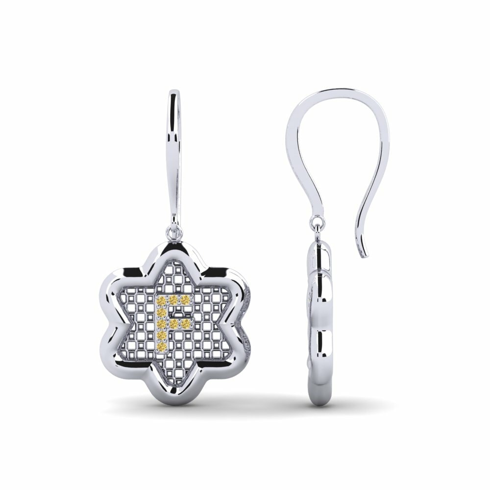 Diamante Amarillo Pendiente de mujer Girandole F