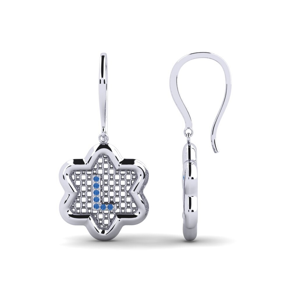 Dark Blue Zirconia Women's Earring Girandole L