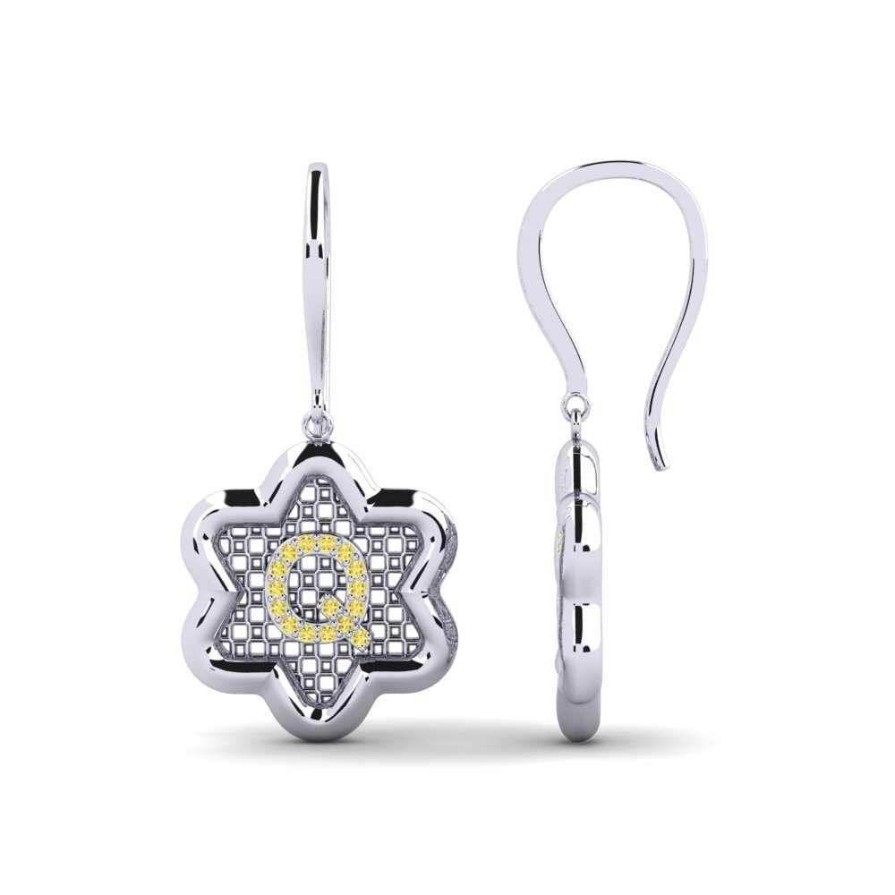 Yellow Sapphire Women's Earring Girandole Q