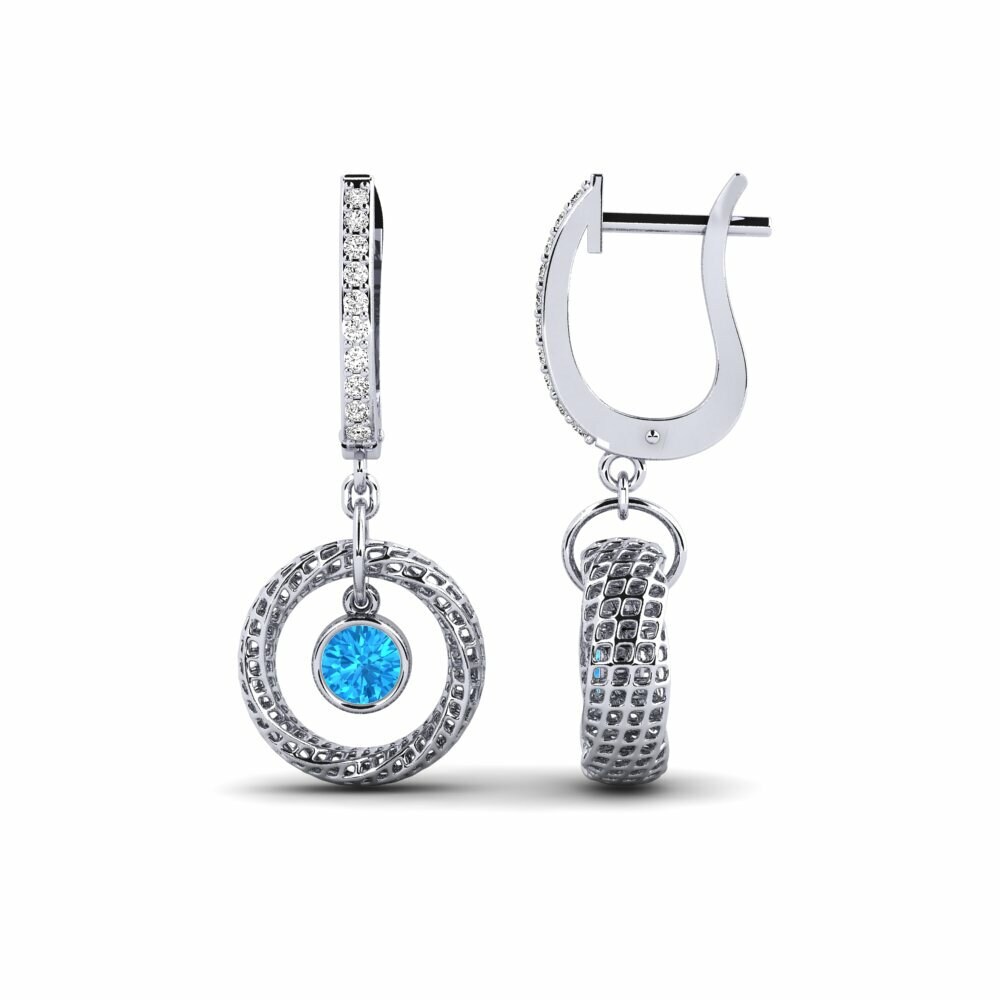 Topacio azul Pendiente de mujer Juteux