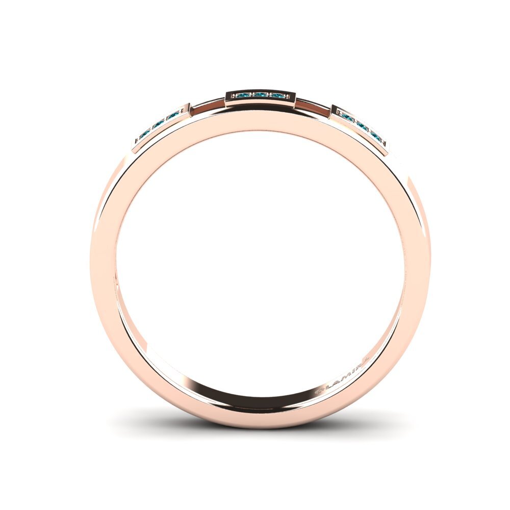 Oro Rosso 585 Diamante Blu Anello da uomo Buizel