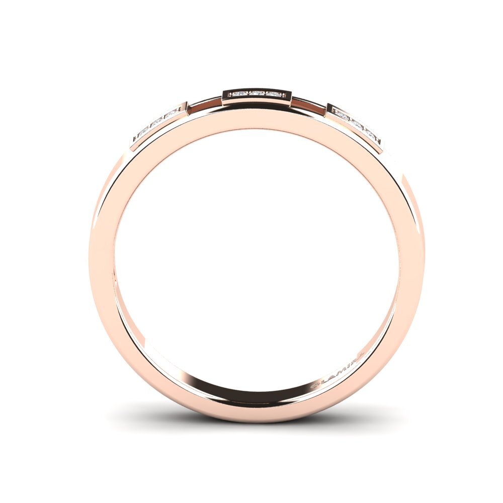 9ct Rose Gold White sapphire Men's Ring Buizel