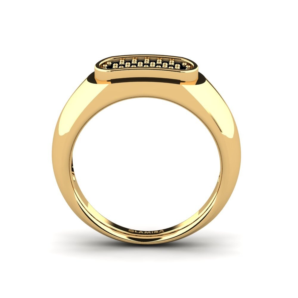Oro Giallo 585 Onice Nero Anello da uomo Sewaddle