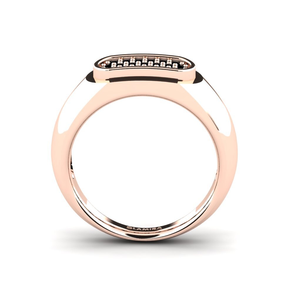 14ct Rose Gold Black Diamond Men's Ring Sewaddle