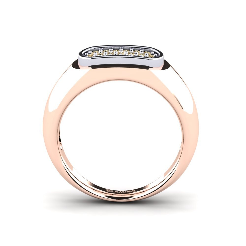 Oro Rosso & Bianco 375 Diamante Marrone Anello da uomo Sewaddle