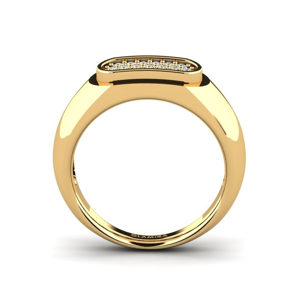 9ct Yellow Gold Diamond Men's Ring Sewaddle