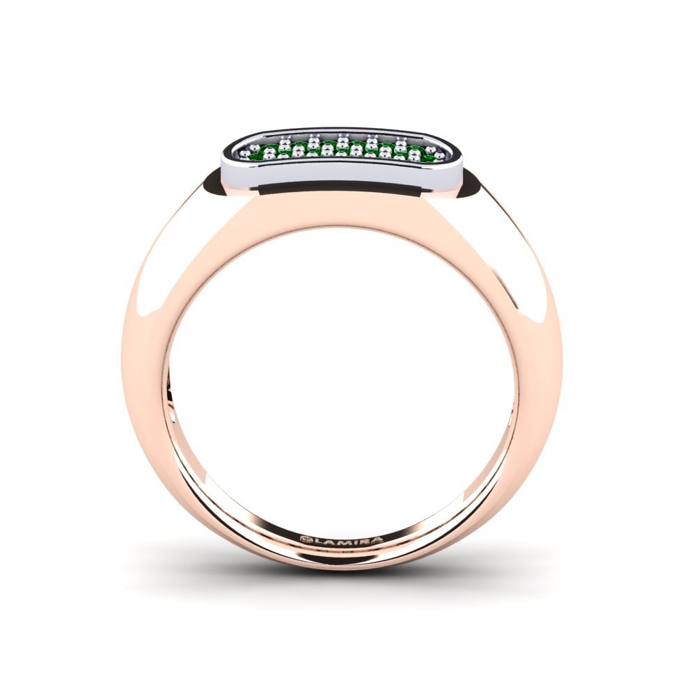 Oro Rosso & Bianco 375 Zircone Verde Anello da uomo Sewaddle