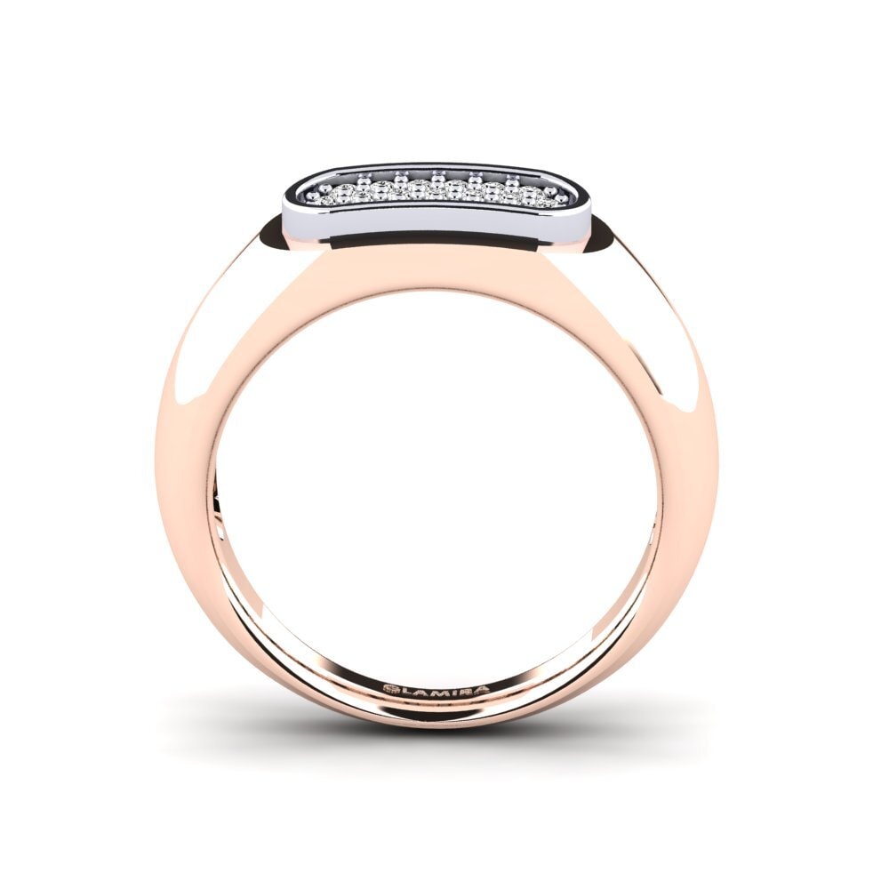 Oro Rosso & Bianco 585 Moissanite Anello da uomo Sewaddle