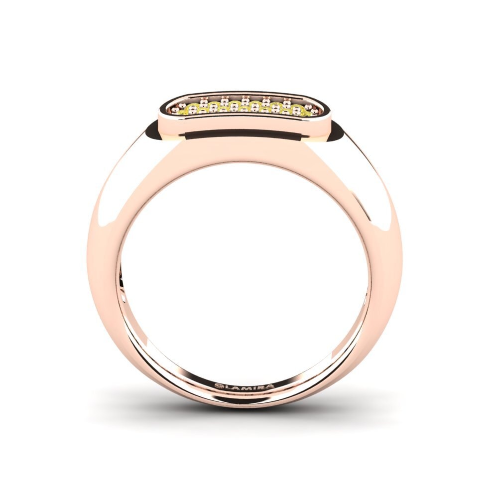 Oro Rosso 585 Zaffiro Giallo Anello da uomo Sewaddle