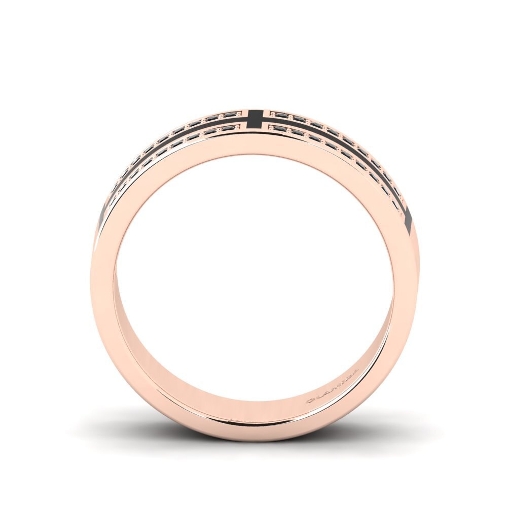 14ct Rose Gold Black Diamond Men's Ring Surrett