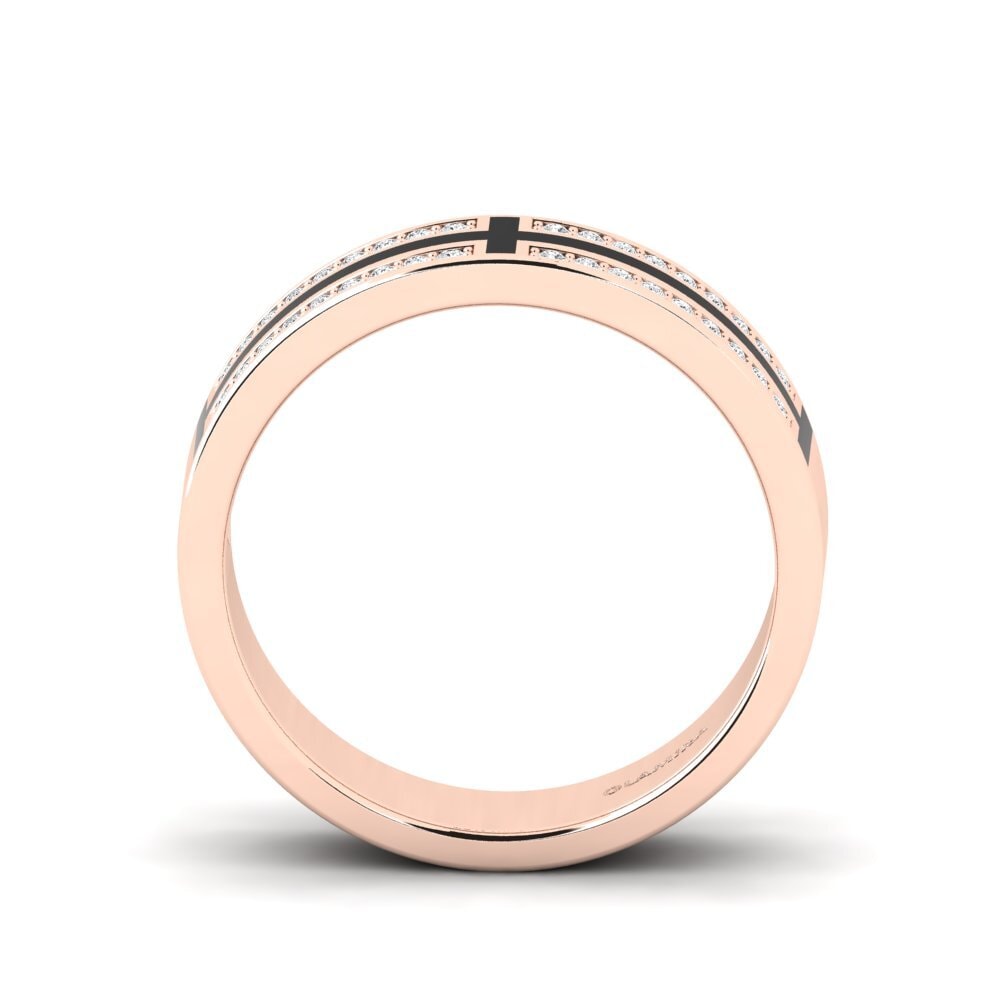 9ct Rose Gold White sapphire Men's Ring Surrett