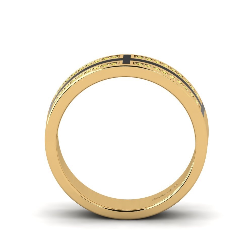 9ct Yellow Gold Yellow Sapphire Men's Ring Surrett