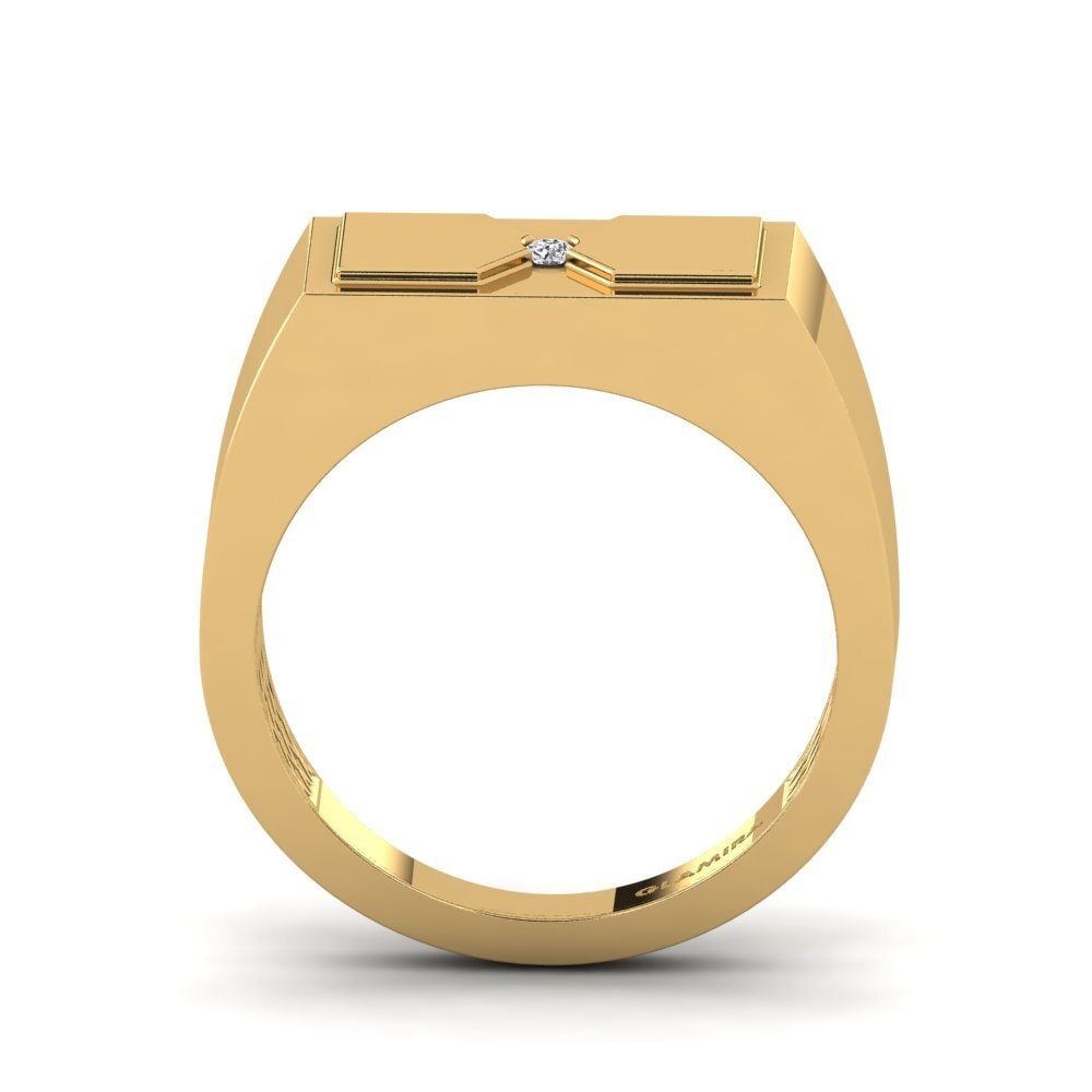 9ct Yellow Gold Diamond Men's Ring Warden