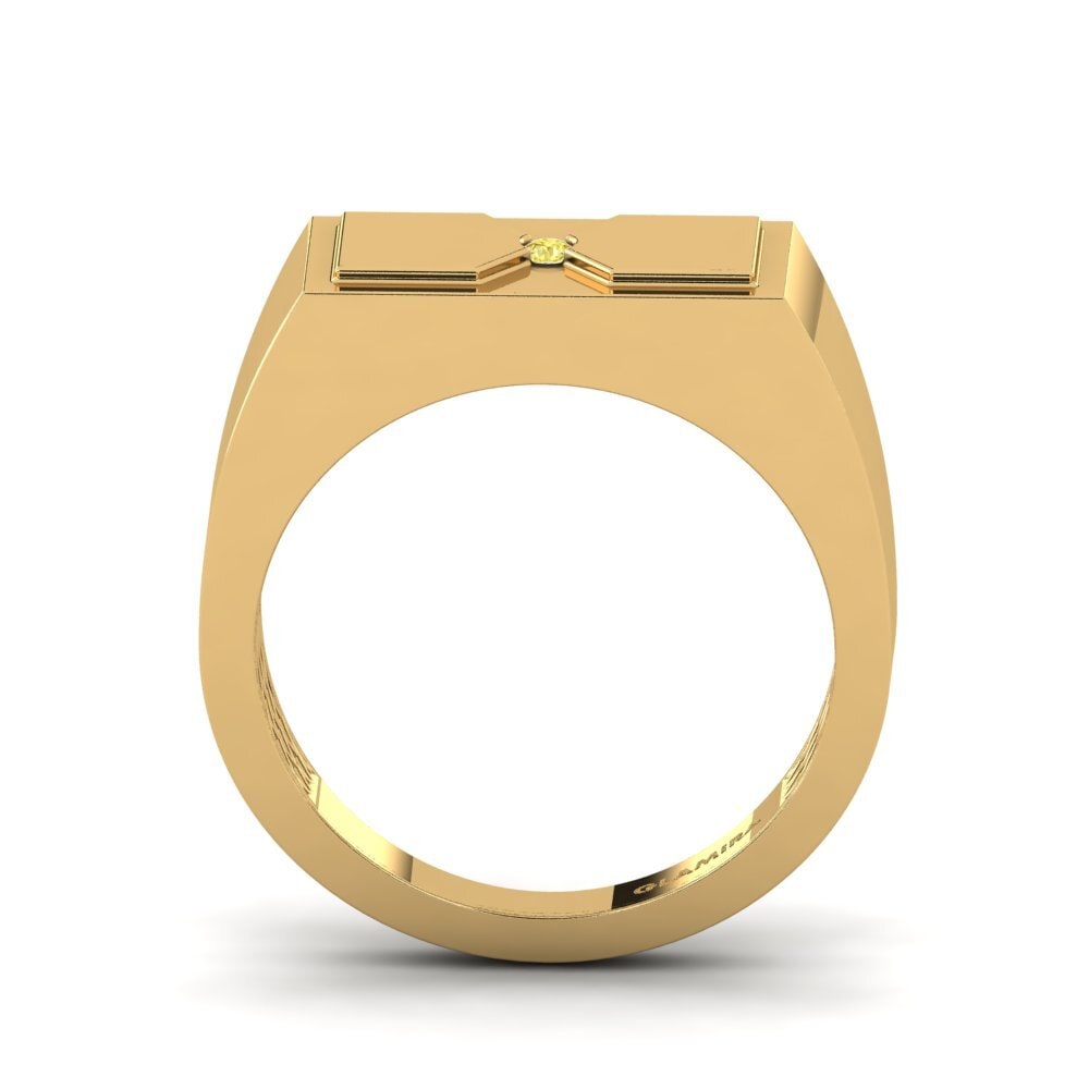 9ct Yellow Gold Yellow Sapphire Men's Ring Warden
