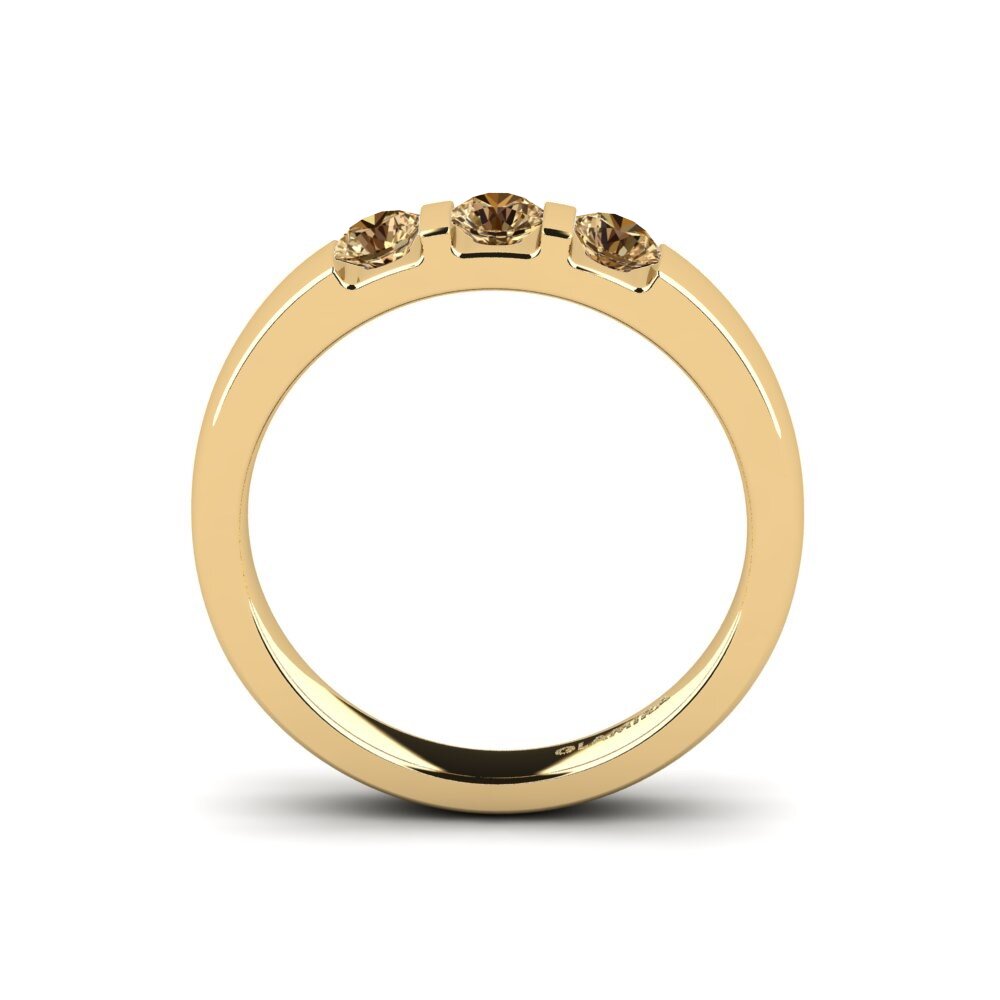 14ct Yellow Gold Brown Diamond Engagement Ring Elena