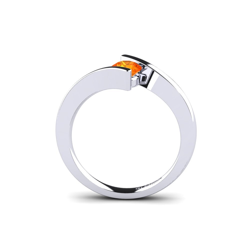 Orange Sapphire Engagement Ring Storm