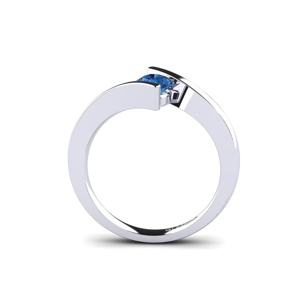 Dark Blue Zirconia Engagement Ring Storm