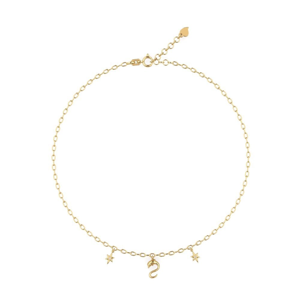 FOCALOOK Bracelet De Cheville Femme Plaqué Or - Pendentif Hexagone Lettre Initiale Chaîne Figaro 22cm