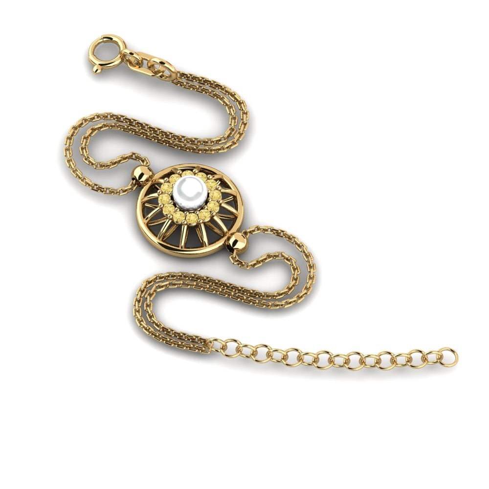 14ct Yellow Gold Yellow Diamond Women's Bracelet Boproster