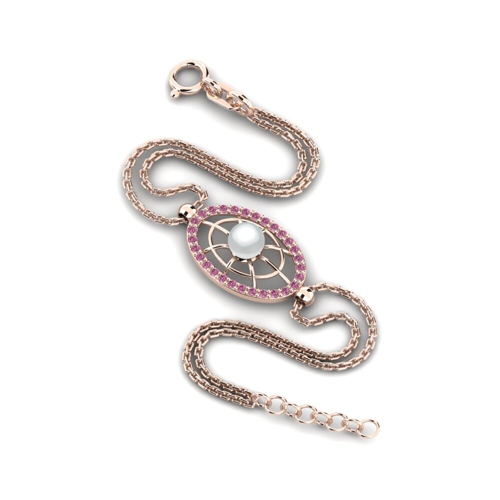 Rotgold 585 Rhodolit-Granat Damen armband Dafritaus