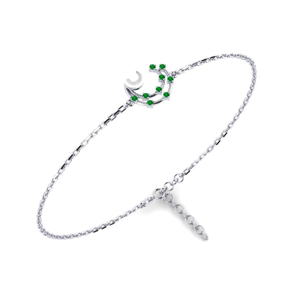 950 Platinum Emerald Women's Bracelet Dareis