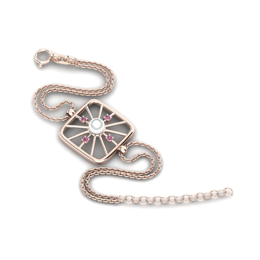 Rotgold 585 Rhodolit-Granat Damen armband Dattumajos