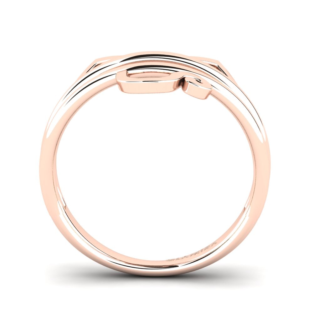 14k Oro Rosa Anillo Billard